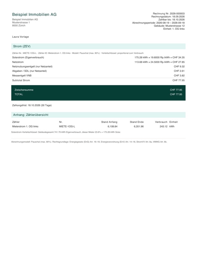 Automatisch generierte PDF-Rechnung